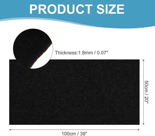 Alt view image 2 of 5 - MECCANIXITY 20"x39" Speaker Box Carpet Fabric with Adhesive Back, Black Car Trunk Under Felt Carpet Liner Interior Cover Roll Carpeting for Sub Box, Auto, RV, Boat, Marine, Door Liner