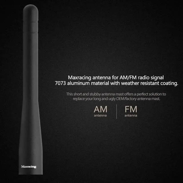 Alt view image 2 of 5 - MAXRACING Short Truck Antenna Compatible with 1994-2009 Ford Mustang/Carwash Safe/Aluminum Replacement Antenna