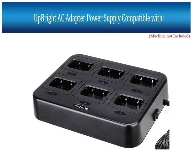 Alt view image 2 of 5 - UpBright 5V AC/DC Adapter Compatible with Retevis RTC21 RTC22 RTC27 RTC48 RTC68 RTC777 Six-Way Battery Charger RT68 RT53 RT48 RT28 RT27 RT22 RT21 Radio DSA-24PFS-05FCA 050400 5VDC 4A Power Supply Cord