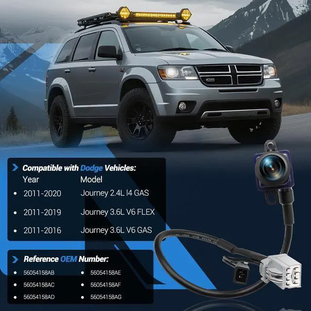 Alt view image 2 of 4 - KUTTOLE Rear View Backup Camera Compatible with Dodge Journey 2011 2012 2013 2014 2015 2016 2017 2018 2019 2020 Park Assist Camera 170 HD Night Vision Waterproof Rear Camera