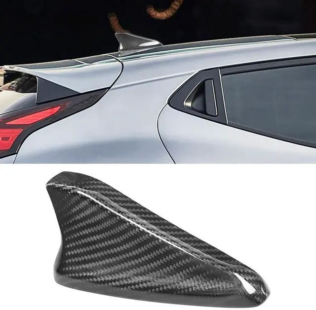 Main image of BLAKAYA Compatible with Antenna Cover Shark Fin Trim Hood Real Carbon Fiber Automotive Roof Aerials for Hyundai Veloster 2019 2020 2021 (Black)