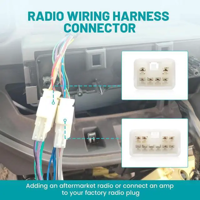 Alt view image 5 of 5 - NuIth Double DIN Radio Installation Dash Kit W/Radio Wire Harness for 2003-2008 Toyota Corolla, Aftermarket Radio Dash Stereo Mounting Installation Trim Bezel Bracket Wire Kits