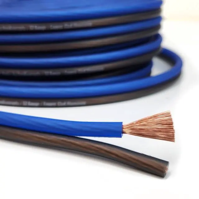 Alt view image 2 of 2 - KnuKonceptz Bassik 14 Gauge AWG Speaker Wire Cable with Soft Touch Ultra Flex PVC for Home Theater Speakers and Car Audio - Blue/Black 250 Feet
