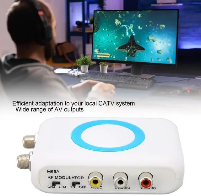 Alt view image 4 of 5 - Heayzoki High Definition HD Modulator HDMI RF Modulator to RF Modulator Coaxial Audio Converter VHF Operating Frequency for Home TV Replacement
