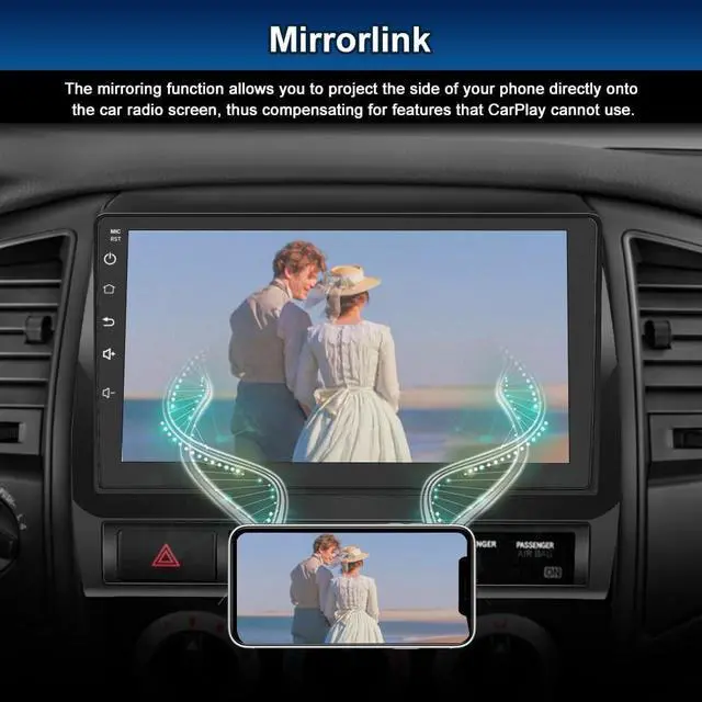 Alt view image 4 of 5 - Votheon Android 13 Car Radio for Toyota Tacoma 2005-2015 with GPS Navigation Carplay Android Auto 2G+32G 9 Inch IPS Touch Screen Bluetooth FM AM Radio SWC Backup Camera
