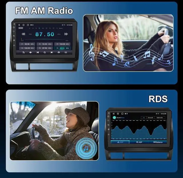 Alt view image 5 of 5 - Votheon Android 13 Car Radio for Toyota Tacoma 2005-2015 with GPS Navigation Carplay Android Auto 2G+32G 9 Inch IPS Touch Screen Bluetooth FM AM Radio SWC Backup Camera