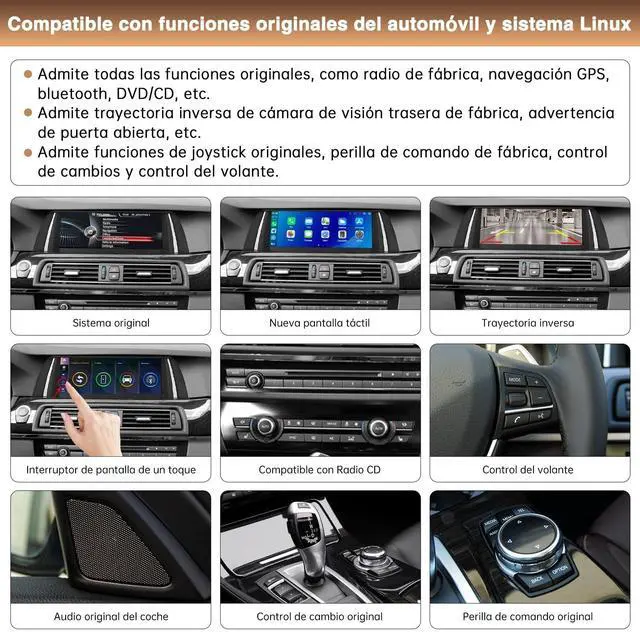 Alt view image 5 of 5 - 10.25 Inch Touchscreen Wireless CarPlay Android Auto for BMW 5 Series F10 F11 2012-2017 with NBT System Car Audio Receiver Support Mirrorlink