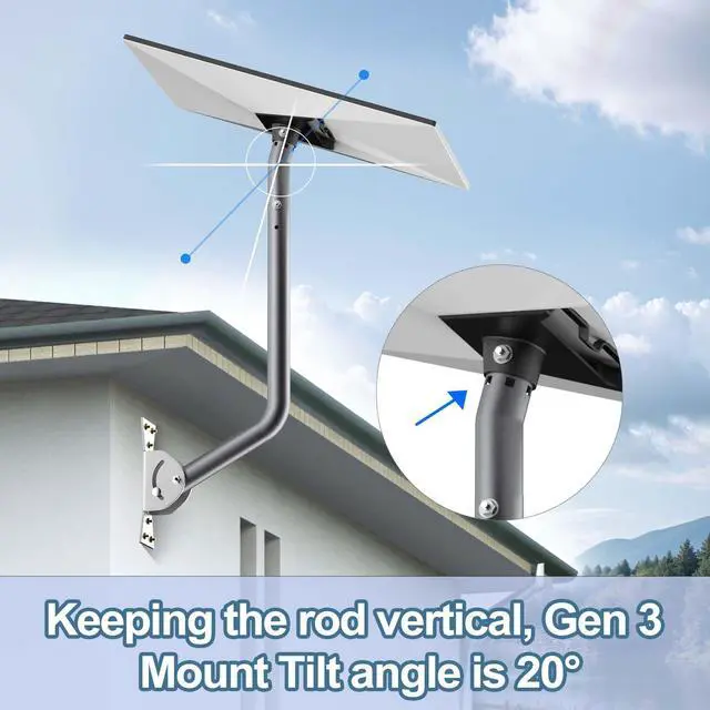Alt view image 2 of 5 - 22 Inch Gen 3 Mount for Starlink, Adjustable Mounting Kit Compatible with V3 Starlink Standard Dish, Long Wall/Roof Mount for Starlink
