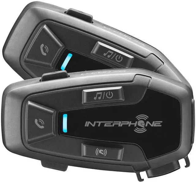 Main image of INTERPHONE UCOM7 - Motorcycle Bluetooth Communication - 4 Riders up to 1 Km Range - Battery 15Hr - Helmets Headset Compatible TFT and GPS - DSP and Noise Control - Waterproof IP67 - Twin Pack