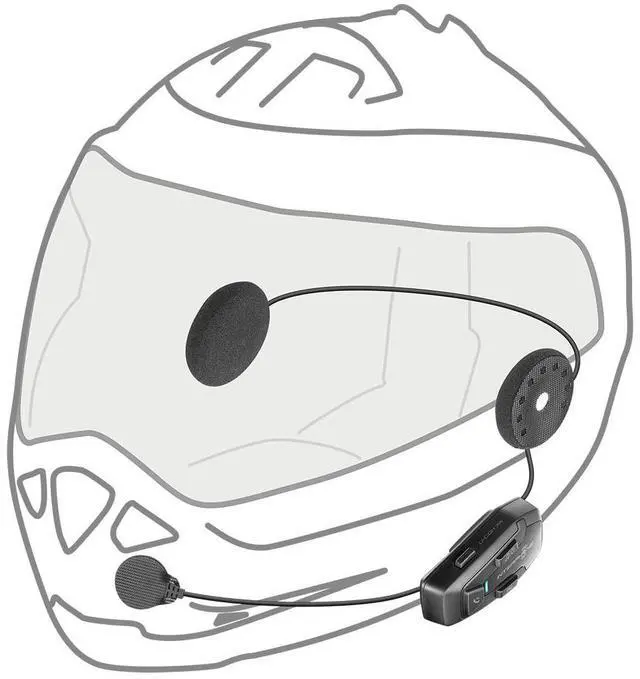 Alt view image 5 of 5 - INTERPHONE UCOM7 - Motorcycle Bluetooth Communication - 4 Riders up to 1 Km Range - Battery 15Hr - Helmets Headset Compatible TFT and GPS - DSP and Noise Control - Waterproof IP67 - Twin Pack