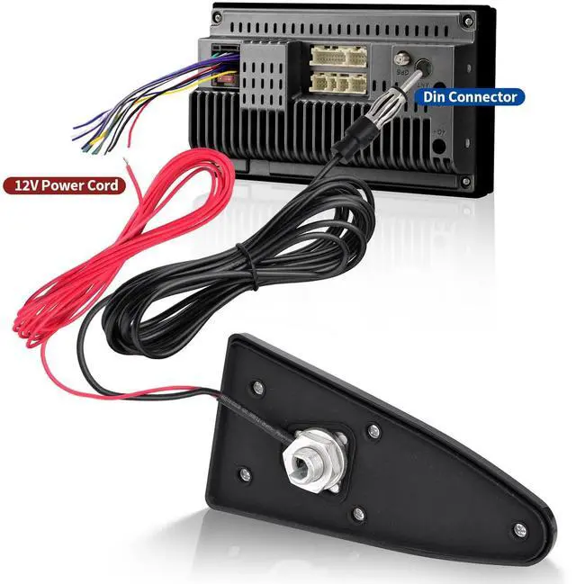 Alt view image 4 of 5 - Eightwood Shark Fin Amplified Car Radio Antenna, Universal Roof Mount FM AM Antenna with 12V Power Wire for Vehicle Car Truck SUV Stereo Radio Receiver Media Head Unit