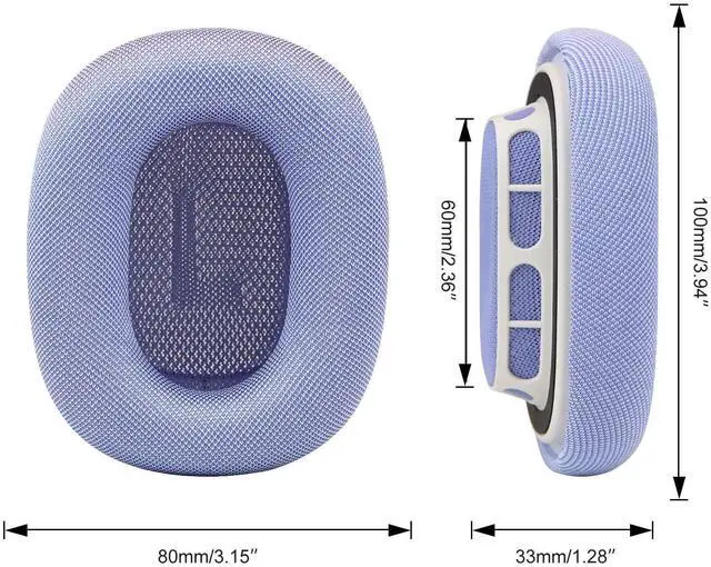 Alt view image 5 of 5 - SINOWO Upgraded Ear Cushions for Apple AirPods Max Headphones, Silica Gel Mesh Fabric Replacement Ear Pads Cover with Memory Foam and Magnet,Closer to The Original(Purple)