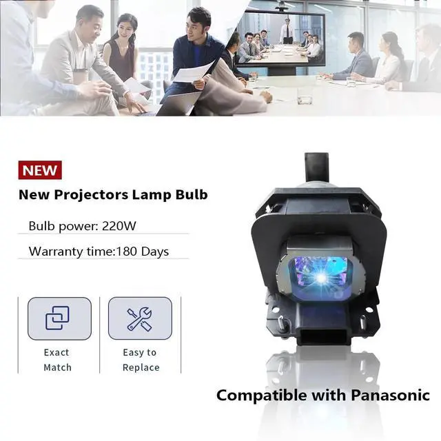 Alt view image 3 of 5 - SORNEICDR ET-LAX100 Replacement Projector Lamp Bulb Compatible with Panasonic PT-AX200U AX100U AX200E AX200 TH-AX100 AX100E AX100, with Housing