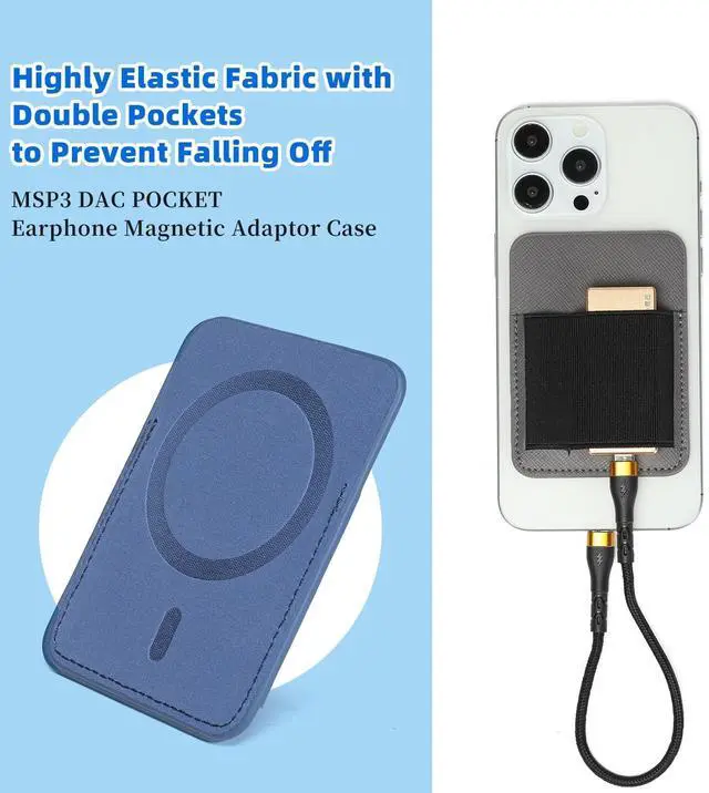 Alt view image 2 of 5 - okcsc Gray Magnetic DAC Case, DAC Holder, Cell Phone Back Clip DAC accesorries, Single Pockets ^^ Secure 23 N52 Magnets, Dark Gray Single Pocket