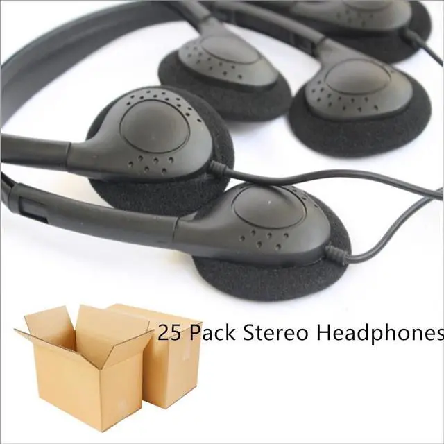 Alt view image 2 of 5 - Saidbuds Bulk Classroom Headphones Low Cost Headsets Disposable on Ear Headphones for School Kids,Libraries,Museums,Hotels,Hospitals,Gym (25 Pack)