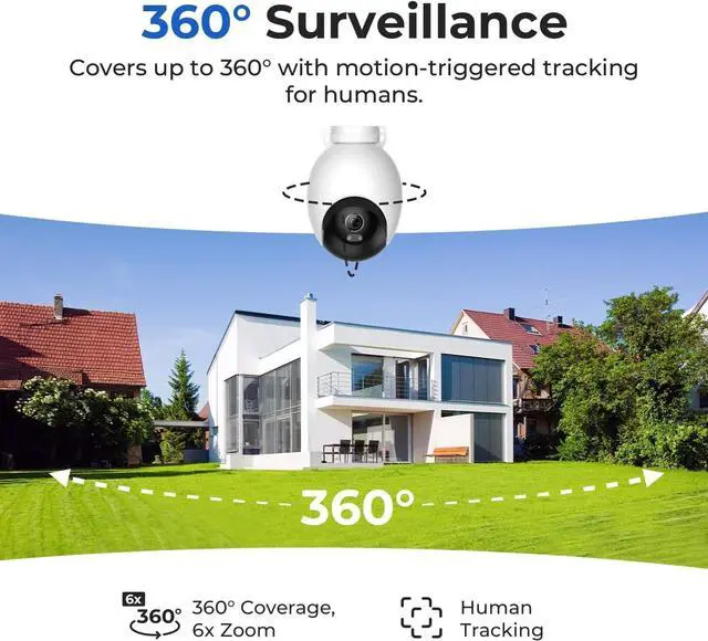 Alt view image 4 of 5 - IMILAB EC6 Pro 4K Wired Outdoor Security Camera, 5GHz WiFi Plug-in Outdoor Camera for Home Security w/Spotlight, 360 Rotation, Free Detect & Tracking, Waterproof, 24/7 Local Recording, No Monthly Fee