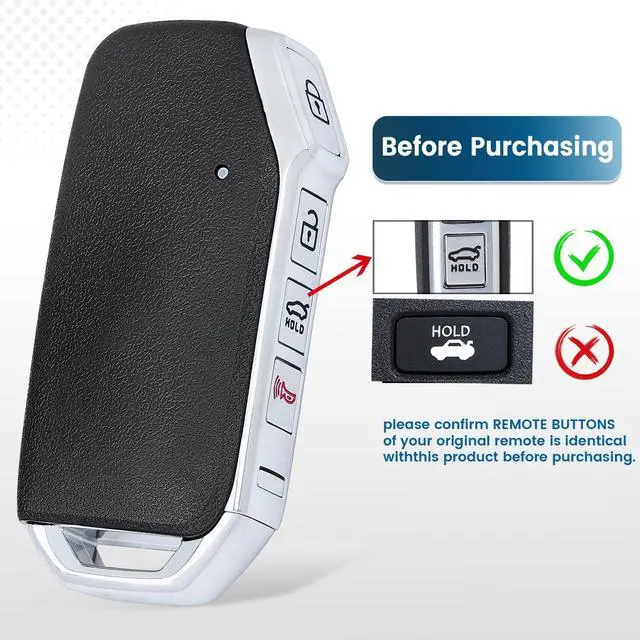 Alt view image 3 of 5 - Keyecu Replacement Smart Remote Car Key Fob for Kia Soul 2019 2020 2021 SY5SKFGE04 95440-K0000 433MHz 4A Chip 4 Buttons