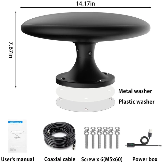 Alt view image 2 of 5 - Outdoor RV TV Antenna Roof Mounted,Easy Setup Digital RV Antenna for Camper