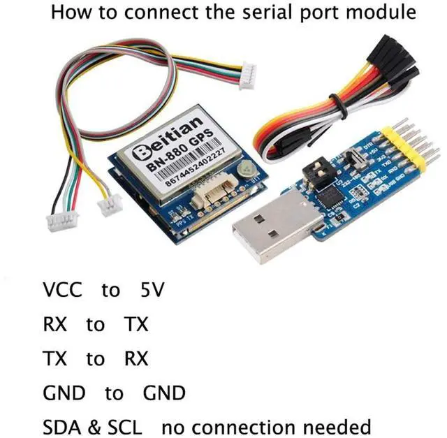 Alt view image 4 of 5 - Geekstory BN-880 GPS Module U8 with Flash HMC5883L Compass + GPS Active Antenna Support GPS Glonass Beidou Car Navigation for Arduino Raspberry Pi Aircraft Pixhawk APM Flight Controller