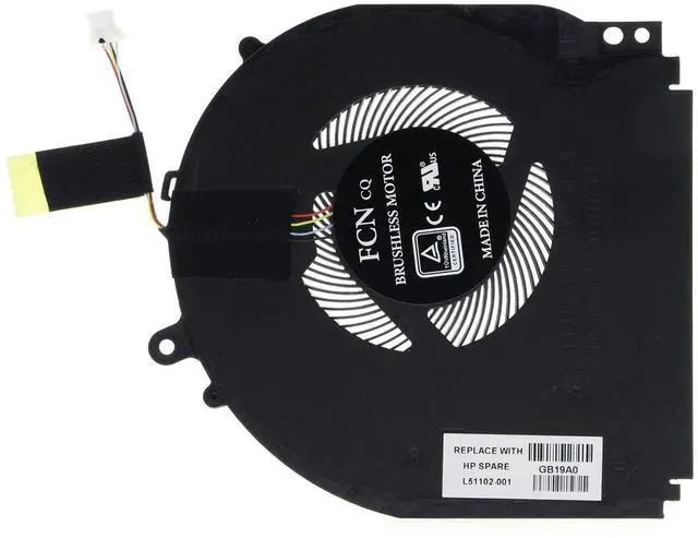 Alt view image 4 of 4 - Eieshupug CPU Cooling Fan 3.38 Inches, 2.5W, 4531RPM, 5V DC, 4-Pin, For HP Pavilion X360 14-DH, 14-DH1036TX, 14M-DH, 14M-DH0003DX, L51102-001