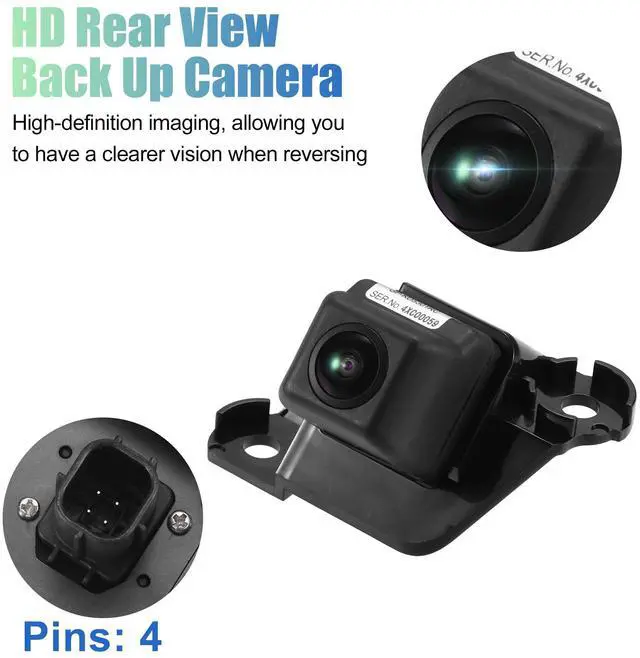 Alt view image 4 of 5 - X AUTOHAUX Rear View Back Up Camera Rear Park Assist Reverse Camera for Toyota Tacoma 2009-2015