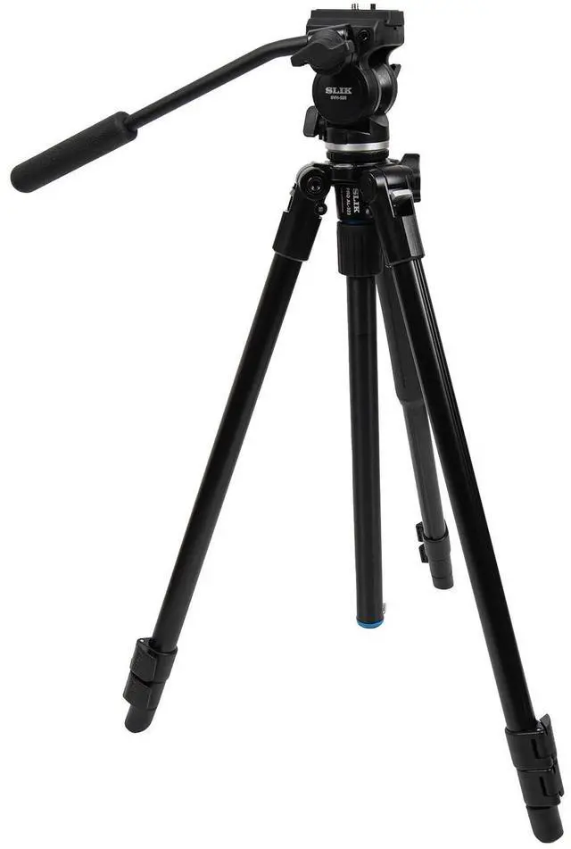 Main image of SLIK PRO AL-323SVH-520 Video Tripod Kit with SVH-520 Fluid Video Head 62" Tall (613-378) - Folds Down to 25", Weighs 4.1lbs, Supports 8.8lbs of Video Equipment, Spotting Scopes