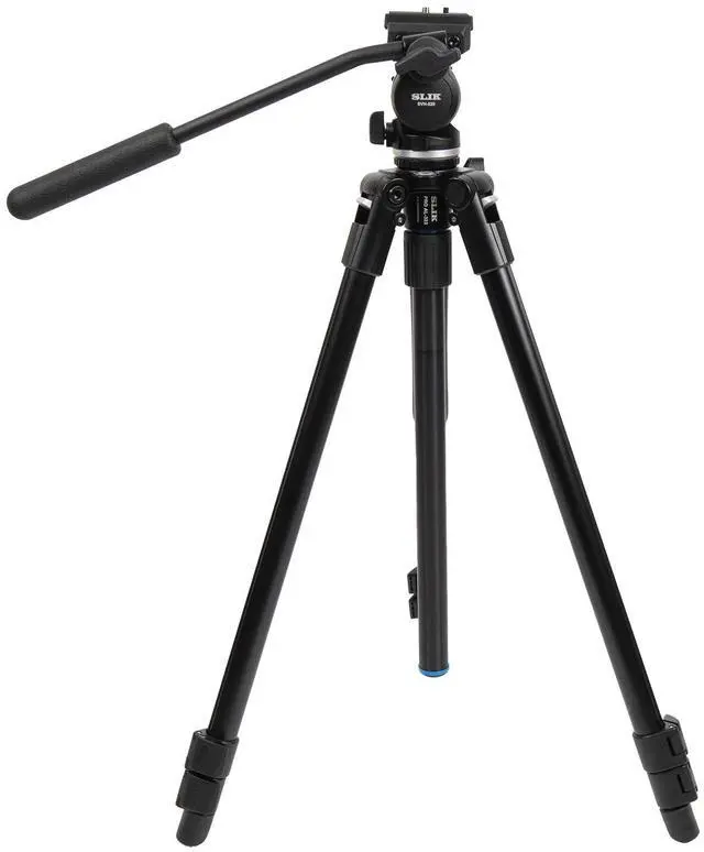 Alt view image 2 of 5 - SLIK PRO AL-323SVH-520 Video Tripod Kit with SVH-520 Fluid Video Head 62" Tall (613-378) - Folds Down to 25", Weighs 4.1lbs, Supports 8.8lbs of Video Equipment, Spotting Scopes