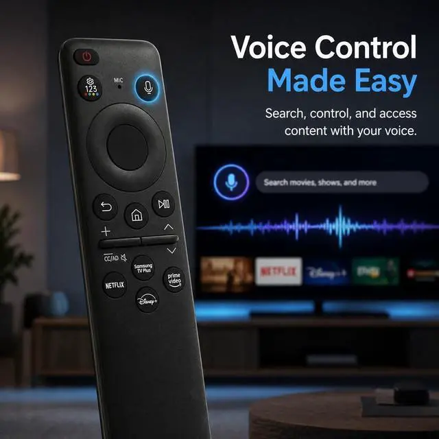 Alt view image 2 of 5 - Replacement Voice Remote Control for Samsung Class S90F Series HDR+ Smart TV QN55S90FAFXZA QN48S90FAFXZA QN42S90FAFXZA QN77S90FAFXZA QN65S90FAFXZA QN83S90FAFXZA