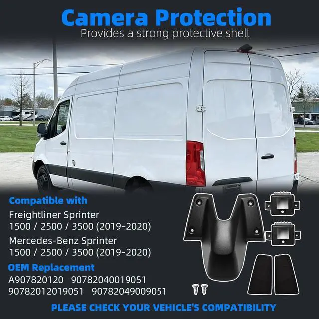 Alt view image 2 of 5 - A907820120 Backup Camera Housing Compatible with Freightliner & Mercedes-Benz Sprinter 1500 2500 3500 2018-2020, Rear View Camera Housing, Stable Sprinter Backup Camera Housing