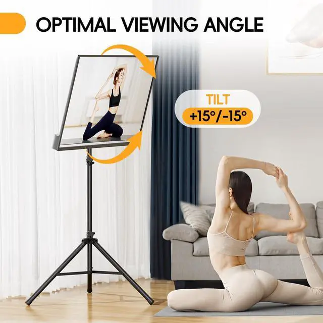 Alt view image 3 of 5 - UEAKPIC Portable Tripod TV Stand for 25 to 65, 70-inch Television with 15Tilt, 5 Pillar Height, Dual Safety Pins, Tall Tvstand Maxi Load 110 lbs, for Bedroom, Living Room and Outdoors, Black