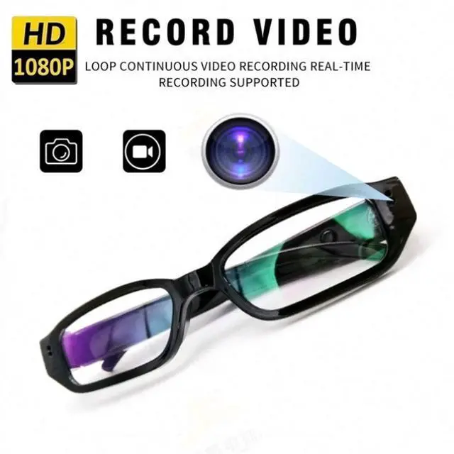 Alt view image 2 of 5 - Decumeby Camera Glasses, 1080P HD Video Recording Outdoor Sport Glasses, Wide Angle Lens, Intelligent Anti Shake, Support 128G Memory Card
