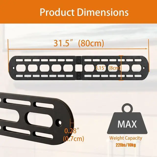 Alt view image 2 of 5 - Cinihi Heavy-Duty Soundbar Wall Mount for Sonos Playbar, Space Saving Wall Mount Bracket, Durable Metal Mounting Bracket for Sonos Playbar Mount, Under or Above TV, with Reducing Foam Pads