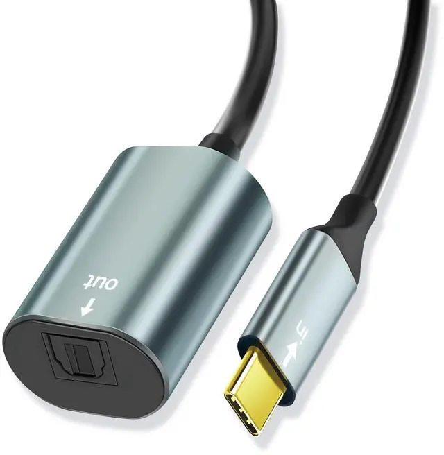 Main image of OBISAMTITS Unidirectional USB C to Toslink Digital Optical Audio Cable 8-inch Type C Male to SPDIF Port Female Fiber Optic Adapter for Windows/Laptops/Mac(Not for TVs, Not an Optical to USB C Cable)