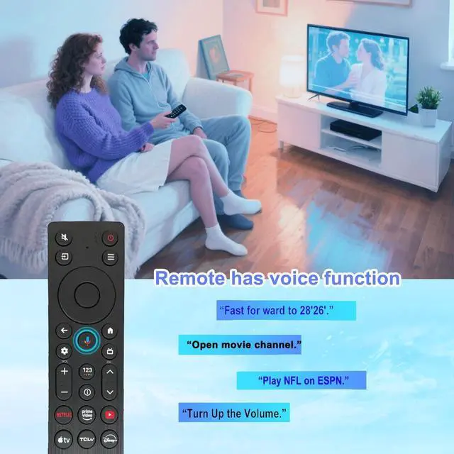 Alt view image 4 of 5 - RC923A FMB1 Voice Remote Control Replacement Compatible for TCL Smart TV QLED QLED Mini Google TV's, Series Q77K QM6KQM5K