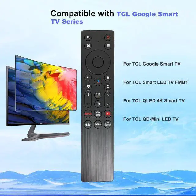 Alt view image 5 of 5 - RC923A FMB1 Voice Remote Control Replacement Compatible for TCL Smart TV QLED QLED Mini Google TV's, Series Q77K QM6KQM5K