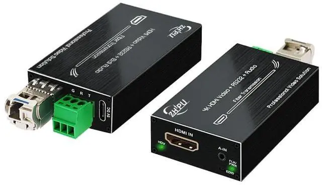 Main image of Zhpuostd Mini 4K HDMI Fiber Extender with RS232 & Audio, 10.2Gbps Zero Delay Lossless Video Signal Up to 20km, Single-Mode Fiber Optic Converter for Home Theater & Large Screen Display