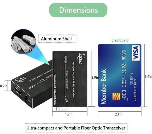 Alt view image 4 of 5 - Zhpuostd Mini 4K HDMI Fiber Extender with RS232 & Audio, 10.2Gbps Zero Delay Lossless Video Signal Up to 20km, Single-Mode Fiber Optic Converter for Home Theater & Large Screen Display