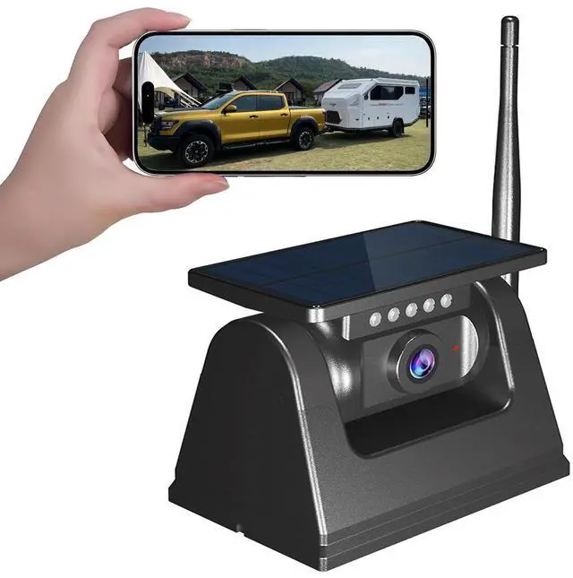 Main image of WiFi Magnetic Solar Wireless Backup Camera, 10000mAh Rechargeable 1080P Rear View Camera for Truck RV Trailer Camper Car, Night Vision IP67 Waterproof, App for Phone iOS Android