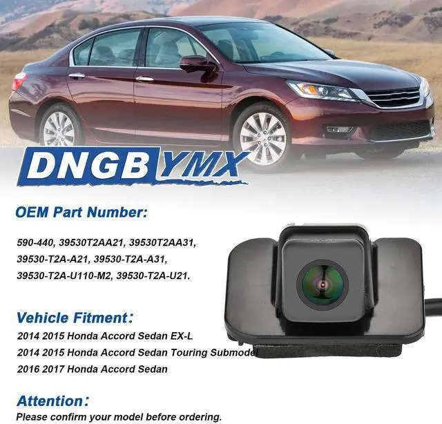 Alt view image 2 of 5 - Backup Camera Rear View Camera Compatible with Honda Accord 2014 2015 2016 2017 Parking Park Assist Camera Replaces # 39530-T2A-A21 39530-T2A-A31 39530-T2A-U110-M2