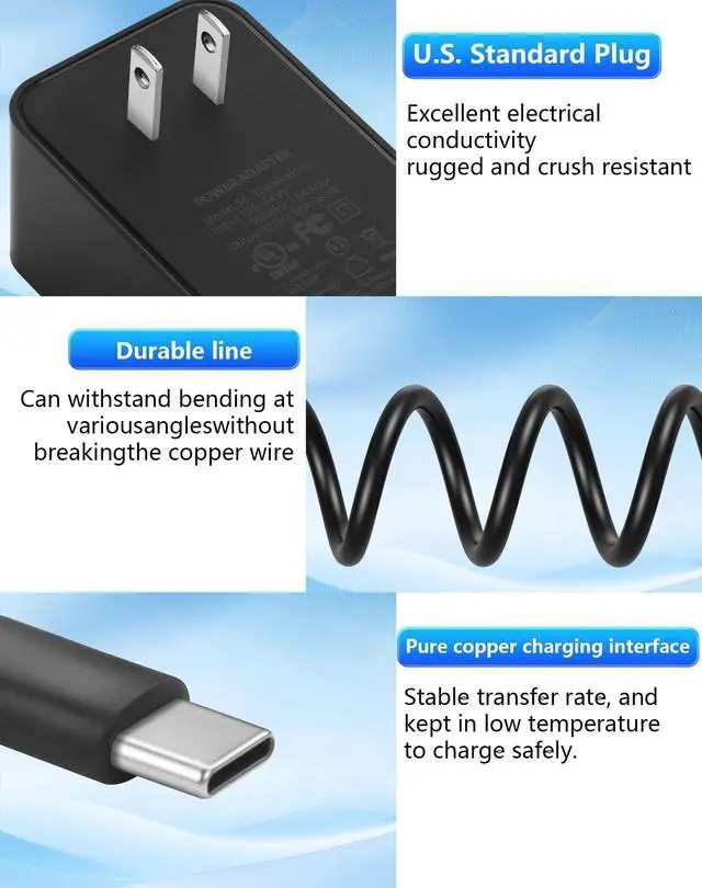 Alt view image 4 of 5 - Compatible with GMKtec/KAMRUI/ACEMAGICIAN/for G5 N97 Mini PC 12V 0-3A Type-C Power Supply Adapter (Input 100V-240V, Output 12 Volt 0-3 Amp 36Watt), Typc-C Universal and for Security Camera Router