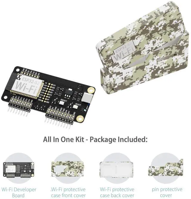Alt view image 2 of 5 - Wi-Fi Developer Board for Flipper Zero with Protective Case - Digital Camo Gray