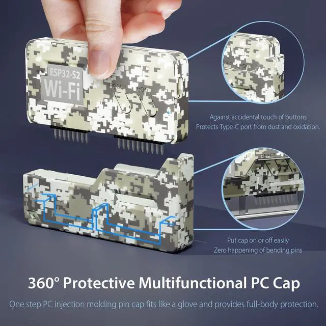 Alt view image 5 of 5 - Wi-Fi Developer Board for Flipper Zero with Protective Case - Digital Camo Gray