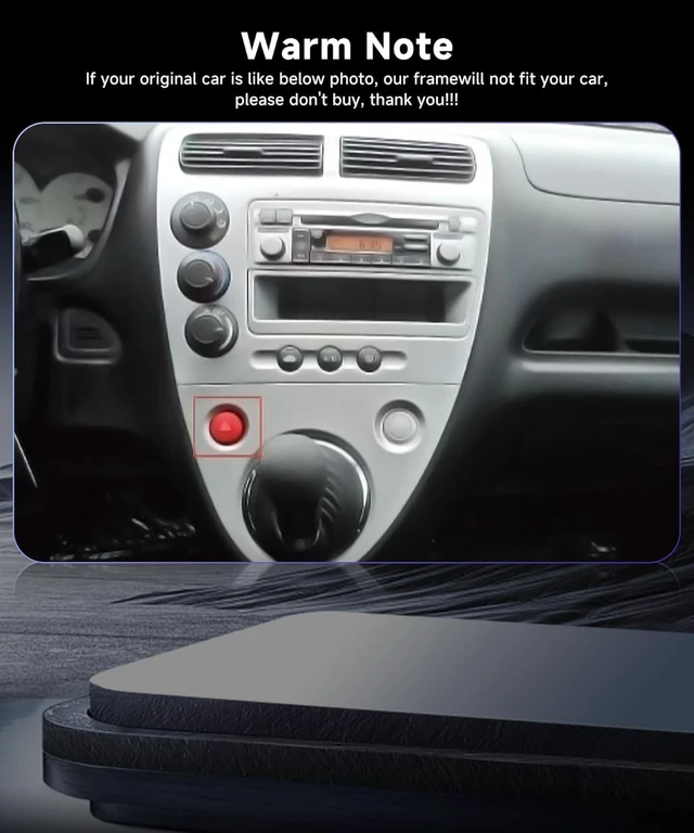 Alt view image 3 of 5 - 8Core 4G 64G Car Radio for Honda Civic 2001-2005 Stereo Wireless Carplay
