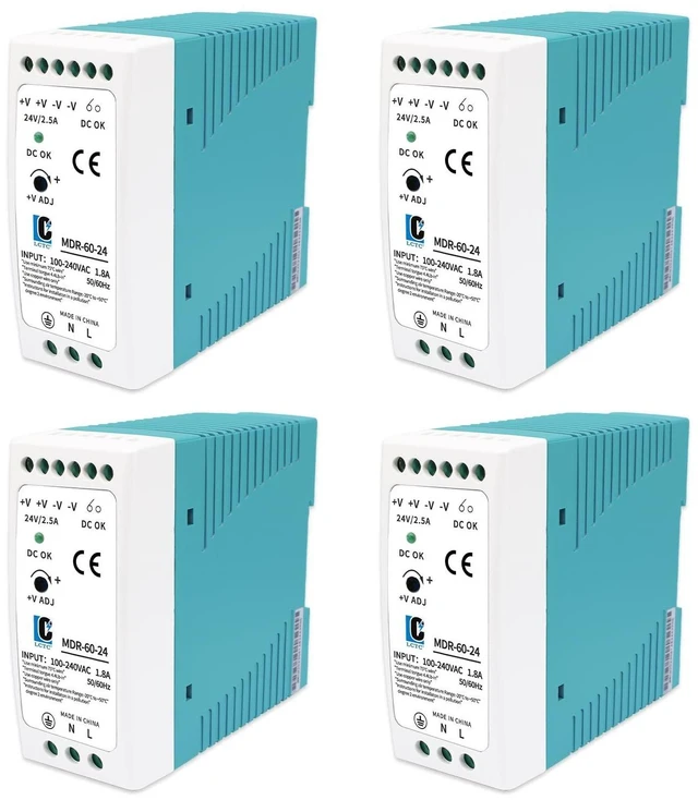 Main image of DIn Rail DC 24V Switching Power Supply MDR 60W Rail Type(Input:100-240VAC,Output:24VDC,50/60HZ) Switch Converter (24V 2.5A)(4)