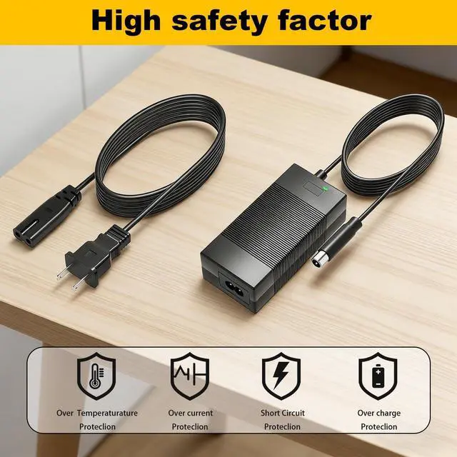 Alt view image 5 of 5 - 42V Charger for Phantomgogo Lithium-ion Battery Compatible with Phantomgogo A8 A9 36V 10.4Ah Lithium-ion Battery Power Adapter Cord Cable