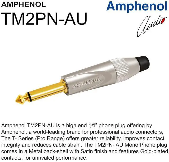 Alt view image 5 of 5 - 6 Foot - WBC-PRO-Guitar 20 AWG - Low-Cap (18pF/ft) Pro-Grade Graphite-Based - Dual-Shielded Guitar Bass Instrument Cable w/Amphenol Straight - Angled (Silent) Inch (6.35mm) Gold TS Plugs
