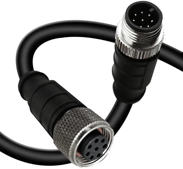 Main image of GEOAOBLE 3.3Ft M12 8 Pin A Code Male to 8 Pin A Code Female Industrial Ethernet Cable High Flexible Shielded CAT6A Ethernet Cable for Industrial Camera Automation Application 1M