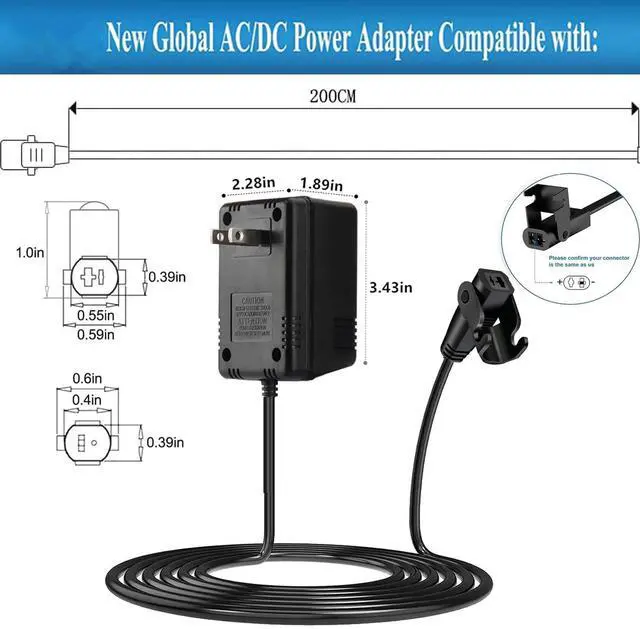 Alt view image 2 of 5 - Ousaly 12VAC 2-Hole Power Adapter for Vintage Halloween Fiber Optic Jack O' Lantern Color Changing Light-Up Pumpkin Head Scarecrow Scare Crow Decoration 41-120-0850A TEAC-41-121000U AC Power Adapter
