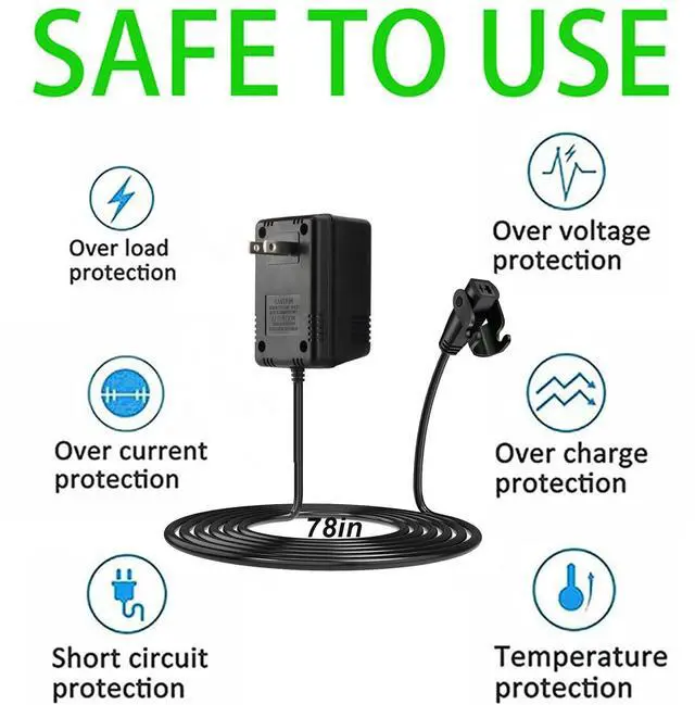 Alt view image 5 of 5 - Ousaly 12VAC 2-Hole Power Adapter for Vintage Halloween Fiber Optic Jack O' Lantern Color Changing Light-Up Pumpkin Head Scarecrow Scare Crow Decoration 41-120-0850A TEAC-41-121000U AC Power Adapter