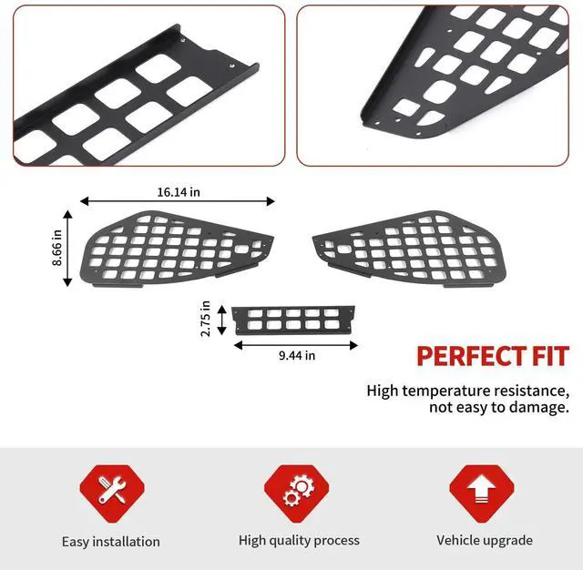 Alt view image 3 of 5 - Roof Speaker Molle Panel Storage Rack Compatible with Jeep Wrangler JL JLU 2024-2025